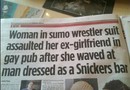 Kvinna i sumo dräkt