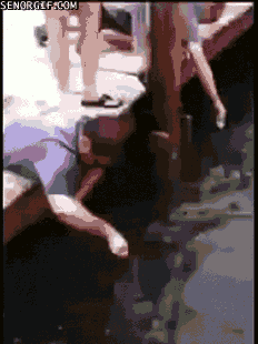 Fisken fångar mannens arm