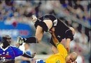 Flying soccer player