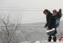 Hängiven snöskottare