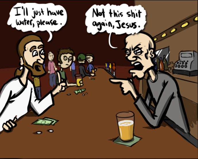 Jesus på en bar