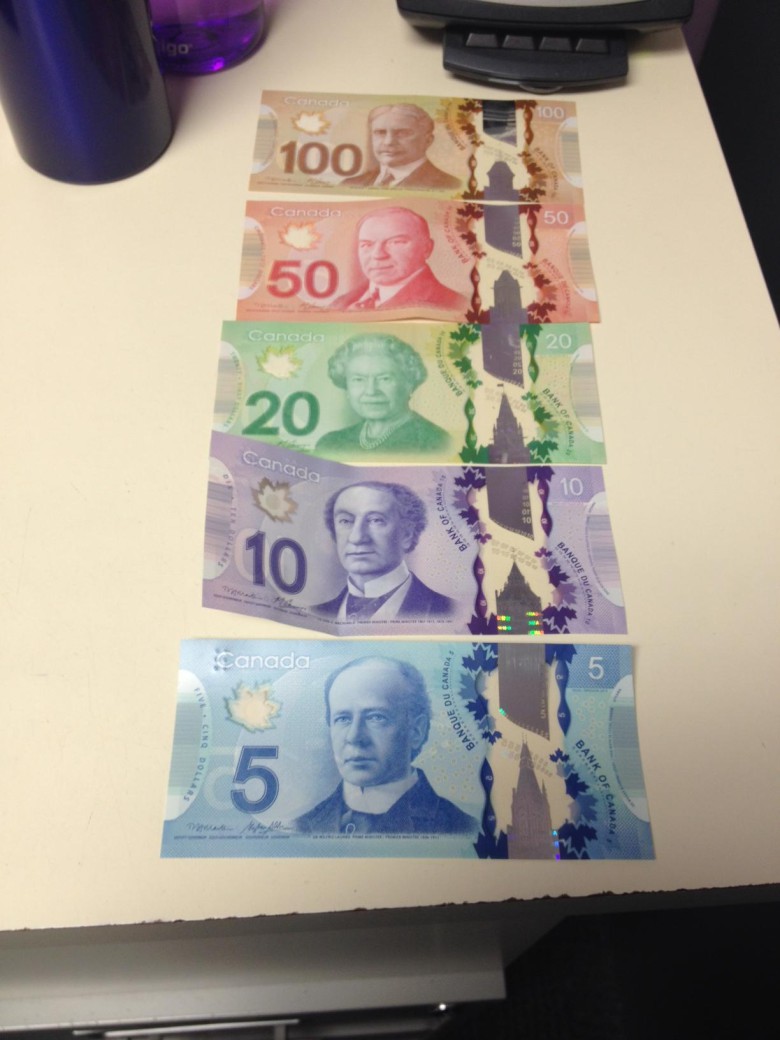 De nya sedlarna i Kanada