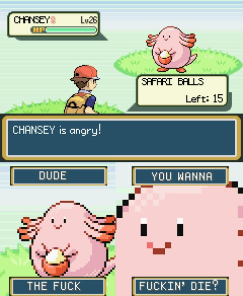 Chansey is angry