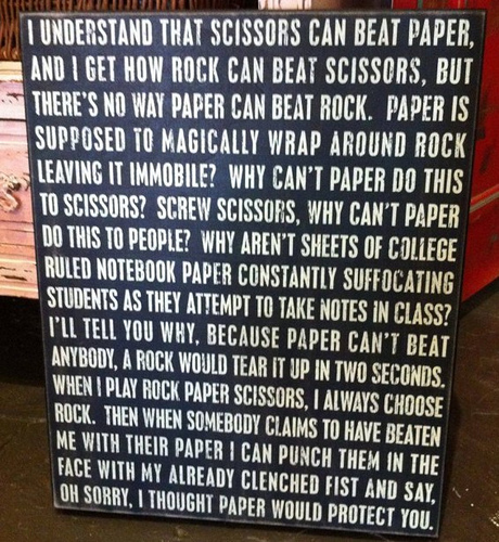 Hur kan papper slå sten?