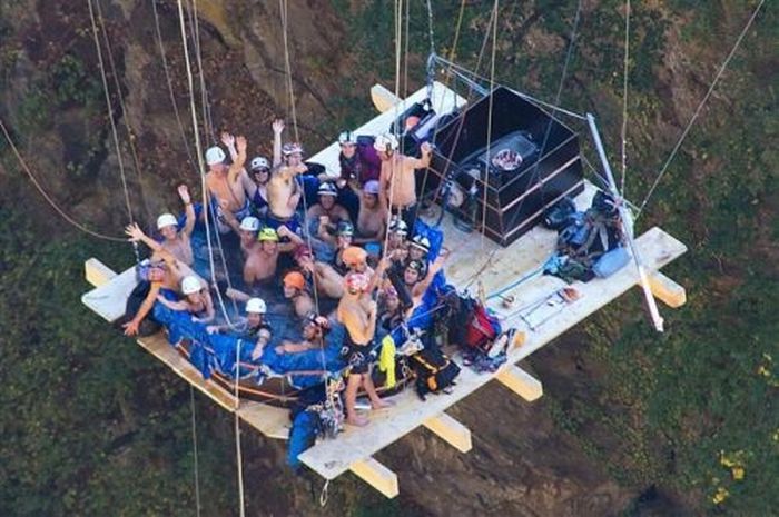 Hängande jacuzzi i Schweiz