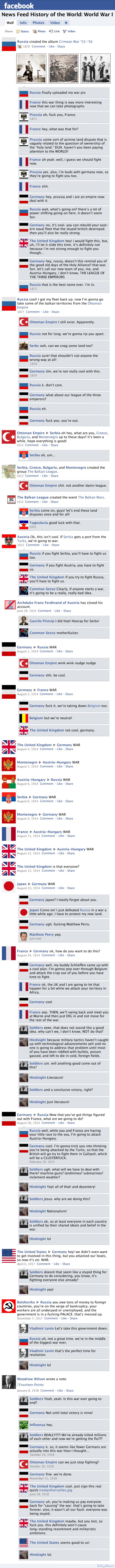 Världskrigens historia på facebook